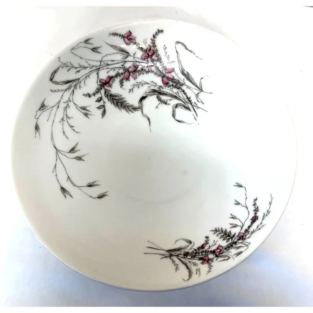 Vintage Porcelain Compote With Pink Floral Design